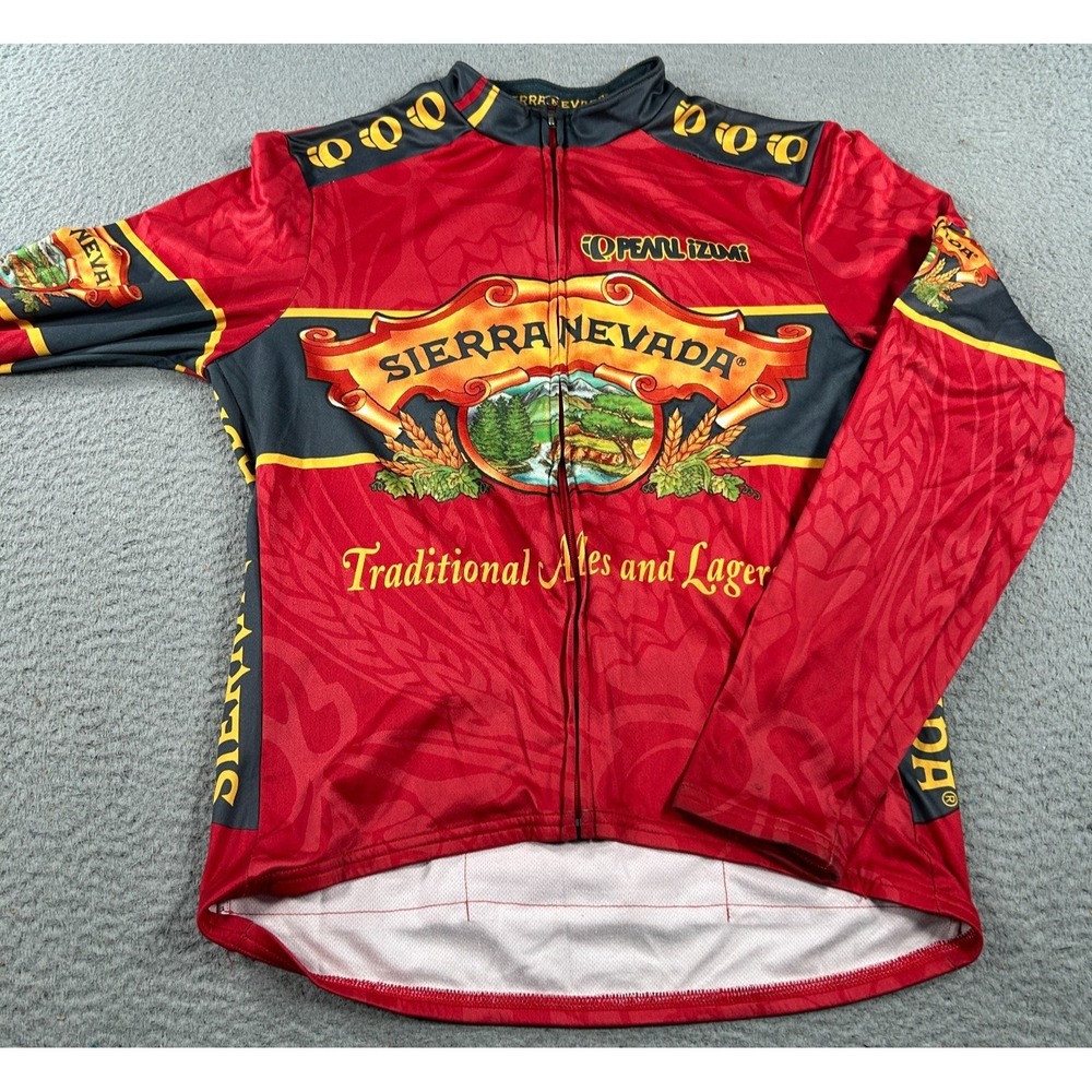 Pearl Izumi Red and Black Sierra Nevada Long Sleeve Cycling Jersey